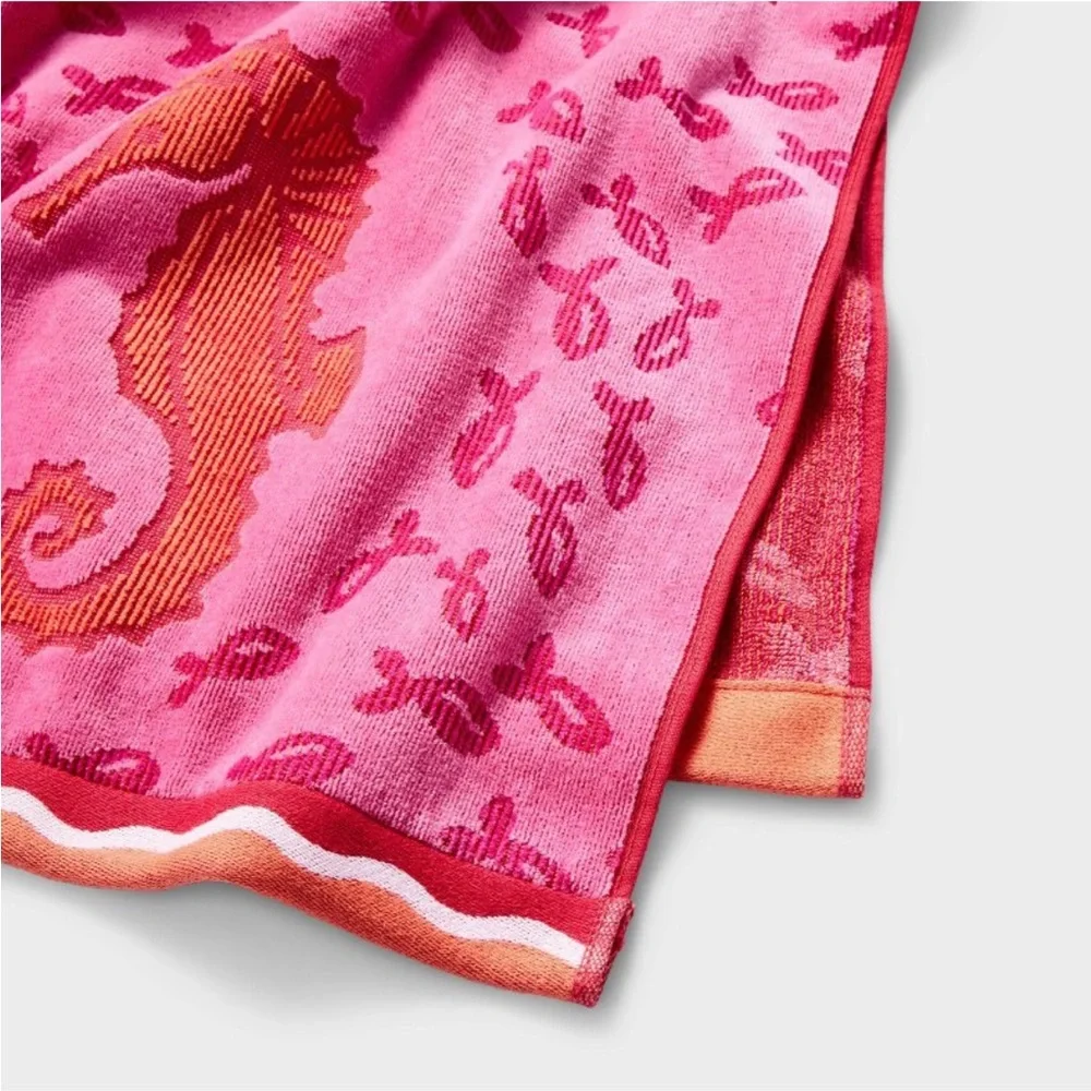 New Roller Rabbit x Target Terry Cotton Seahorse Sea Life Beach Towel
